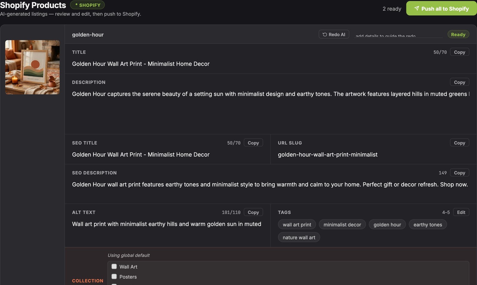 Shopify Publisher: Mockups and AI Listings Pushed to Your Store
