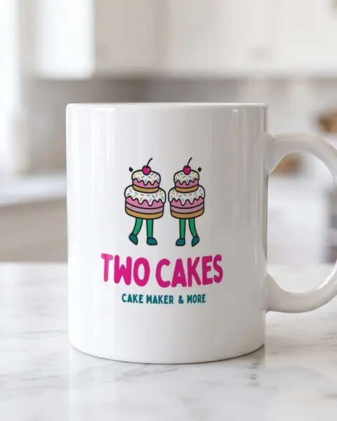 Mockup einer weißen Tasse auf einer Küchenarbeitsplatte aus Marmor