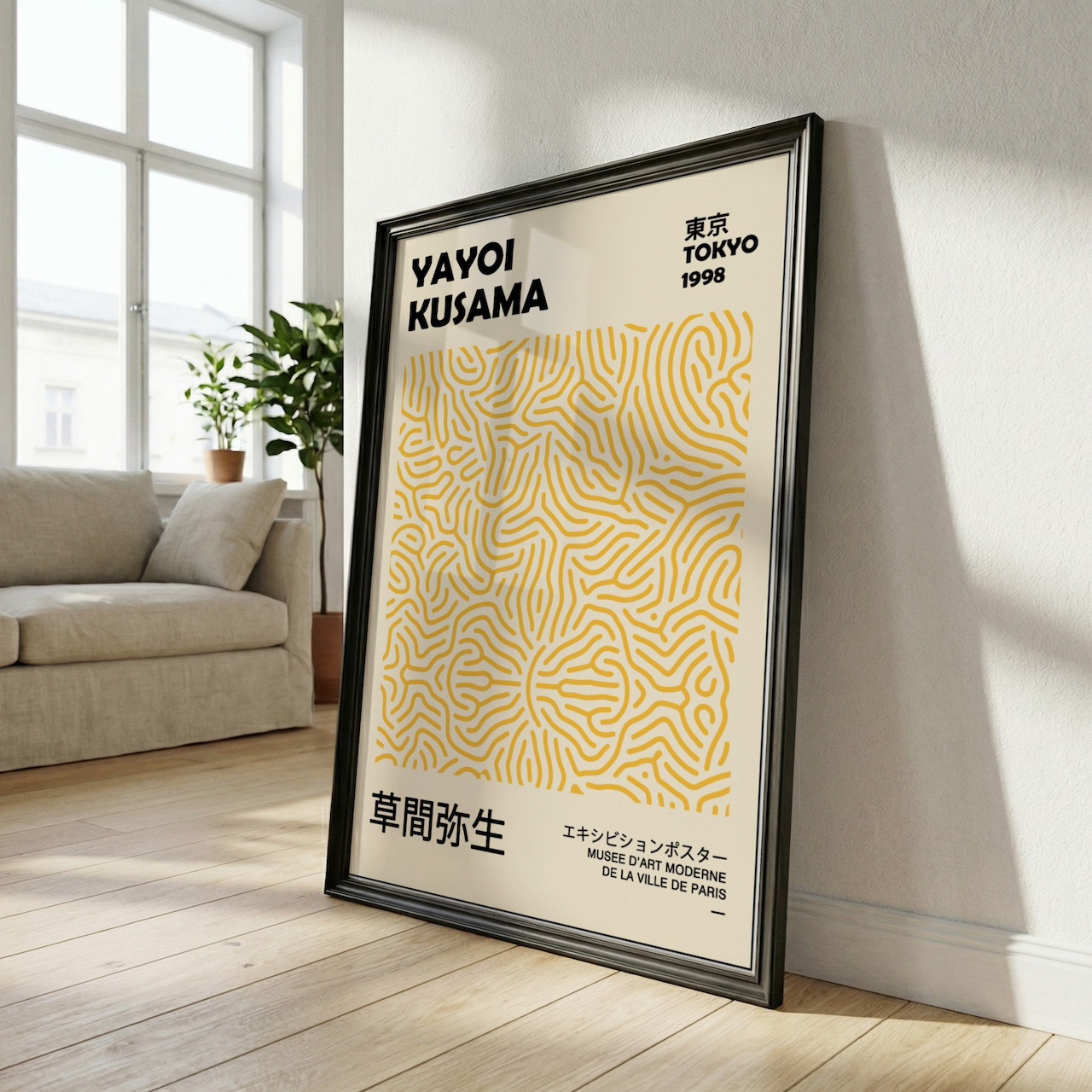 Black Frame Mockup — Scandinavian Room Angled example