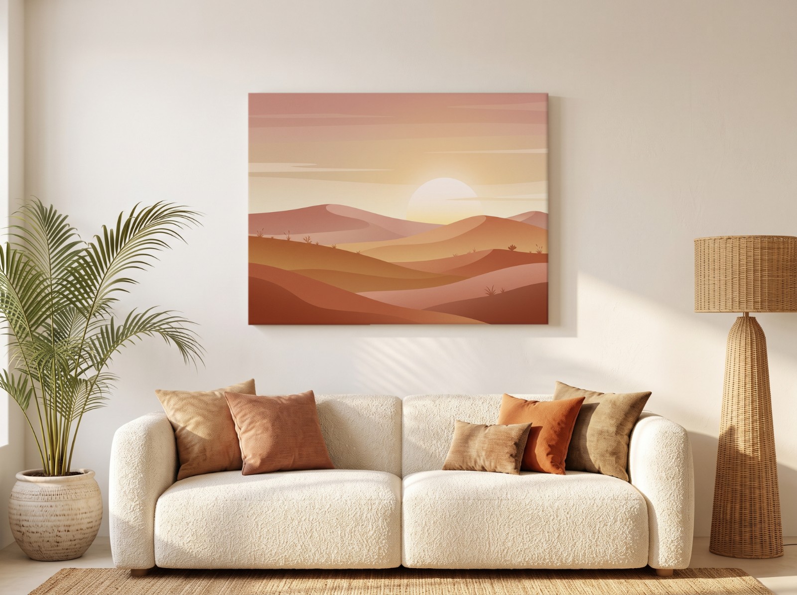 Landscape Canvas Boho Sofa Mockup example