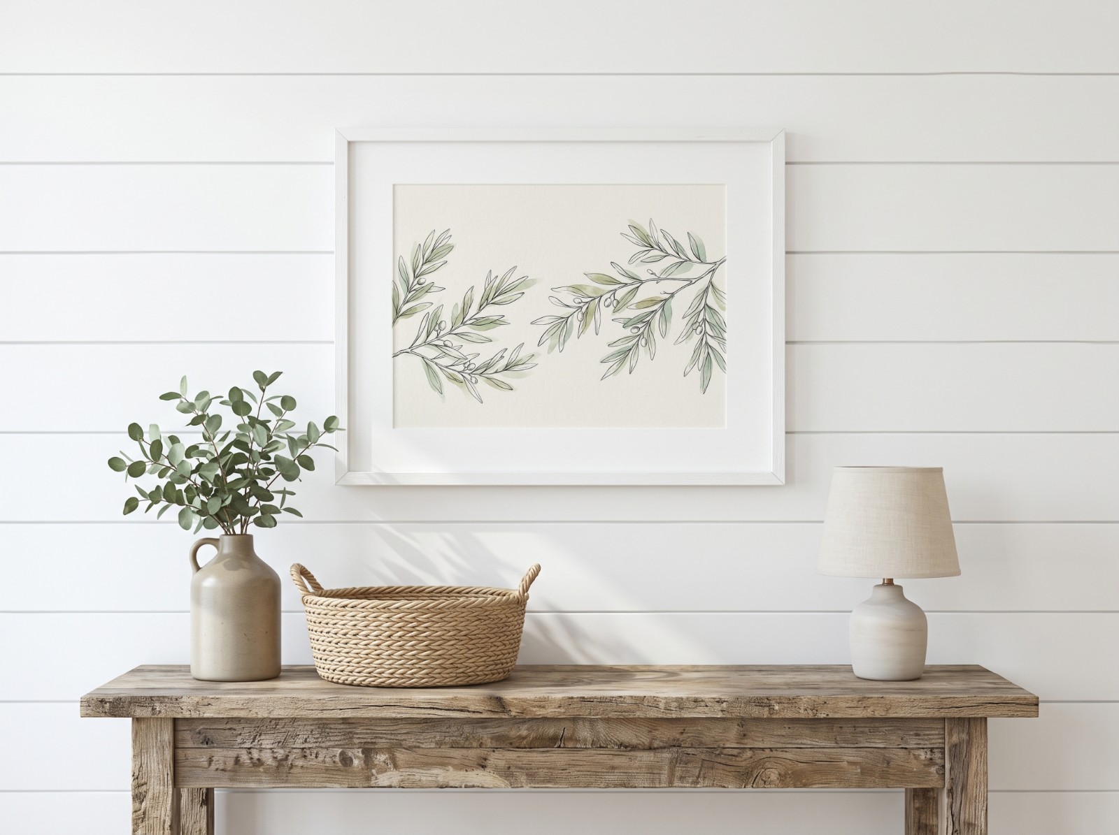Landscape White Mat Frame Farmhouse Mockup example