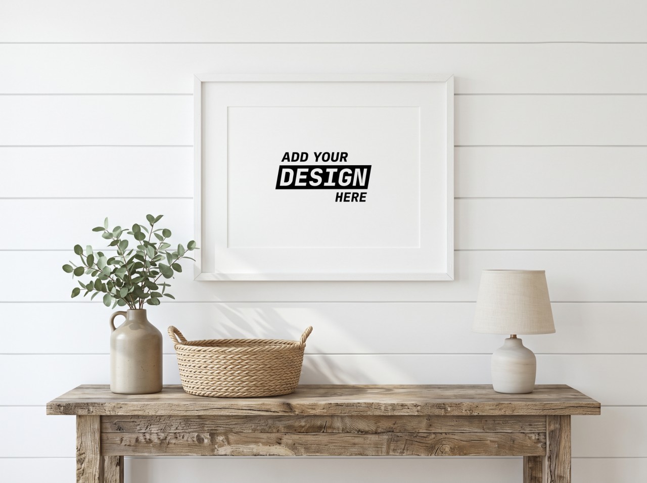 Landscape White Mat Frame Farmhouse Mockup