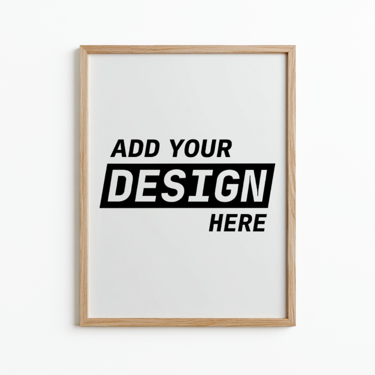 Oak Frame Mockup on White Background