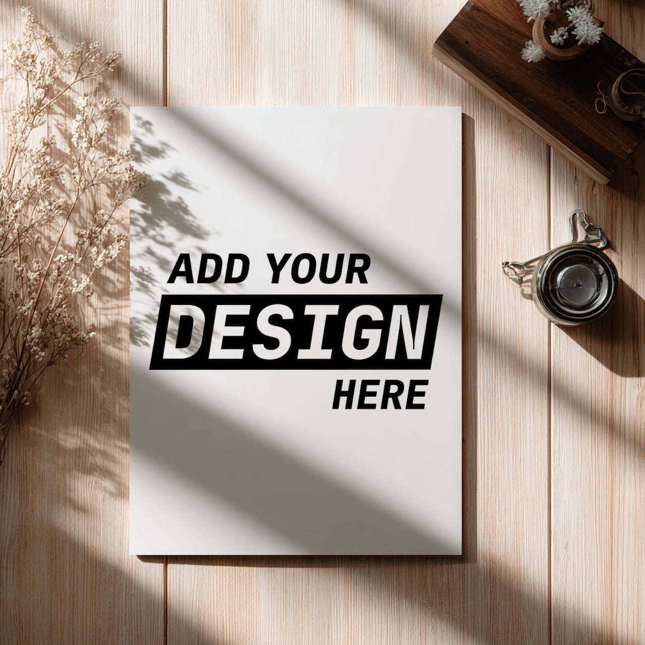 Unframed Poster Mockup with Shadows