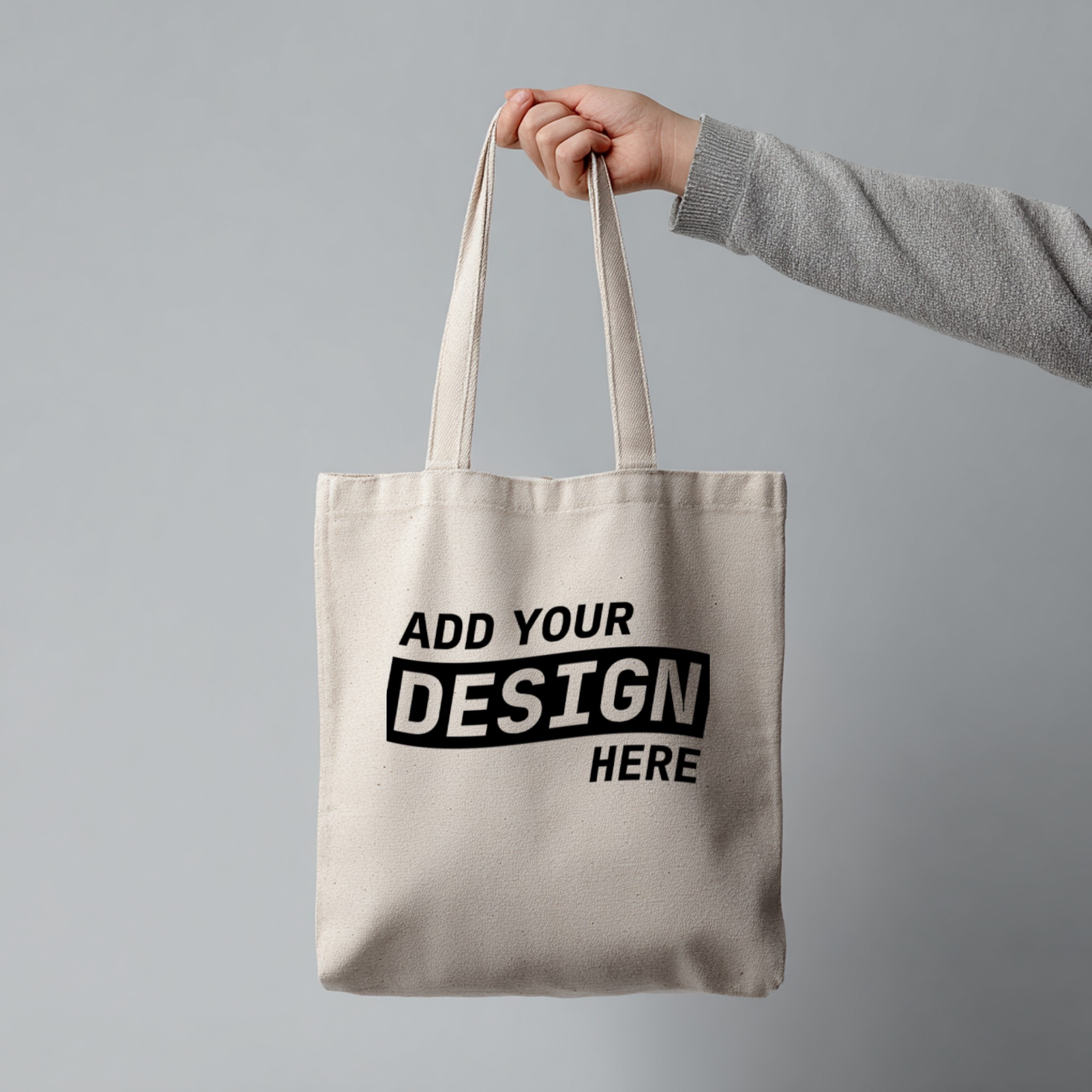 Tote Bag Mockup Hanging on Grey Background